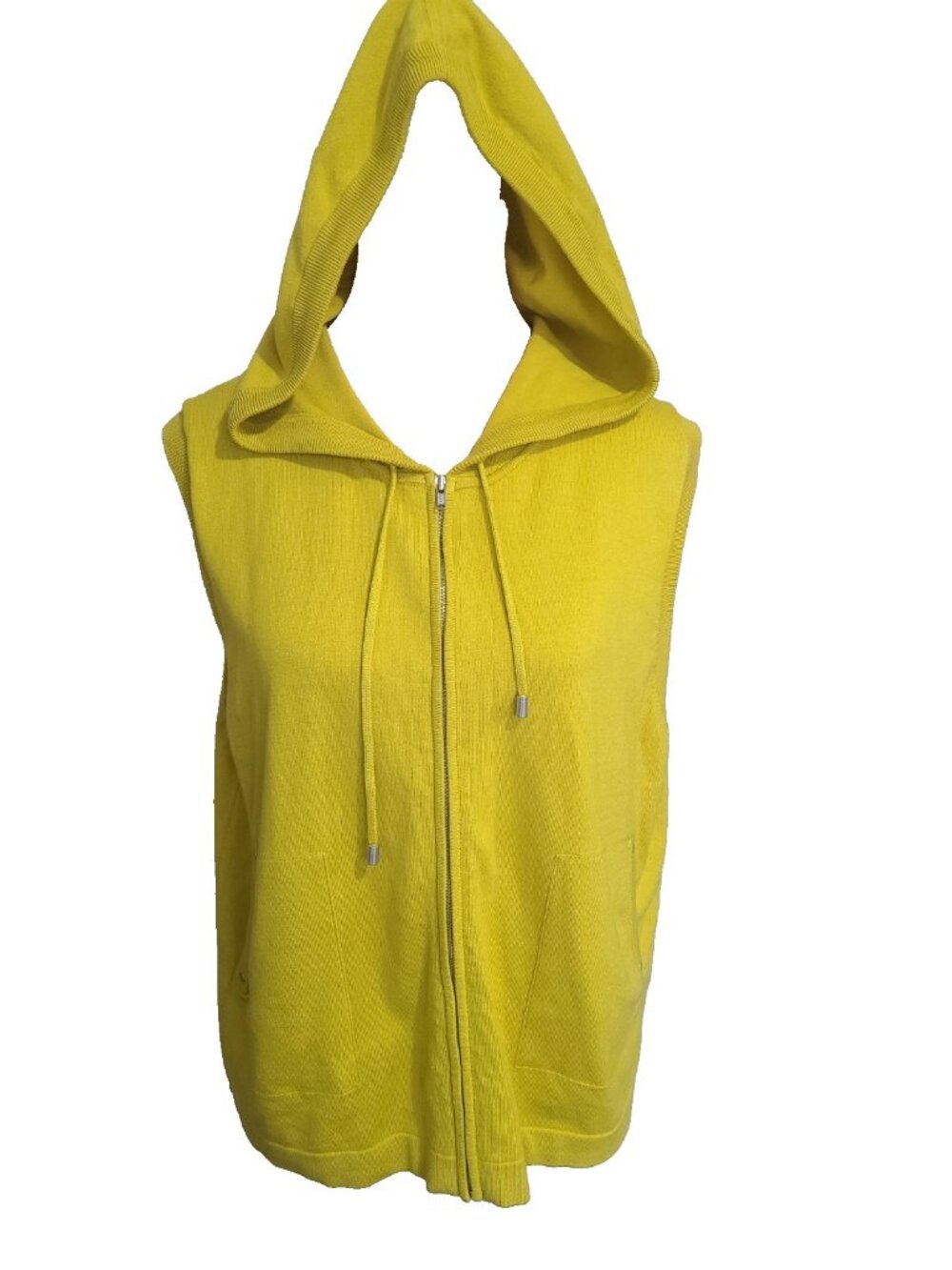 Elliott Lauren Top Women's Med Lightweight Top Hooded Sleeveless Pockets Green